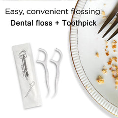 Assorted dental floss picks arranged for travel use