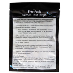 Infidelity test kit contents with five strips