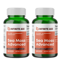INFINITE AGE Sea Moss 2 Pack 1250mg capsules front bottle