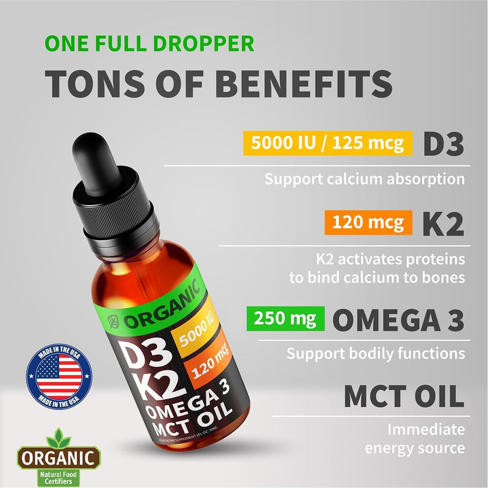 Ingredient panel of Vitamin D3 K2 liquid drops