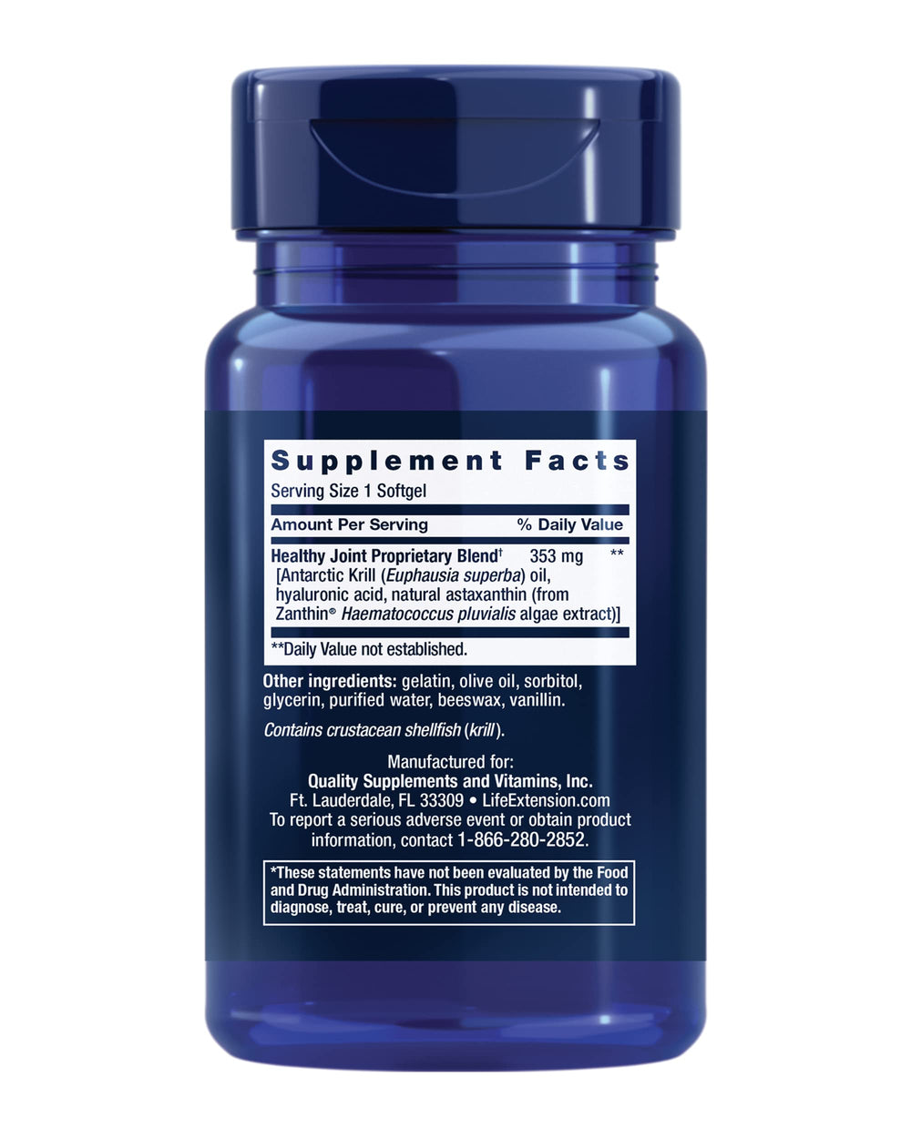 Ingredients: krill oil, hyaluronic acid and astaxanthin