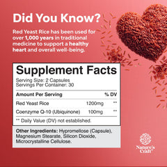 Graphic highlighting Red Yeast Rice and CoQ10 ingredients