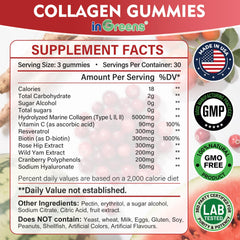 Label highlighting 5000mg marine collagen per serving