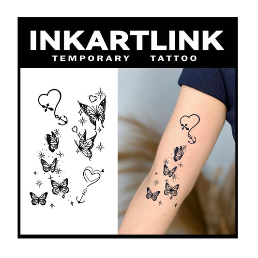 INKARTLINK Butterfly Dreams tattoo sheets offer bold, realistic designs for lasting wear.
