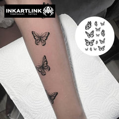 INKARTLINK butterfly-tattoo-design-closeup shows a lifelike pattern ready to wear.