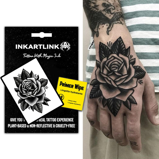 INKARTLINK Flower-1 packaging presents a premium, gift-ready tattoo set.