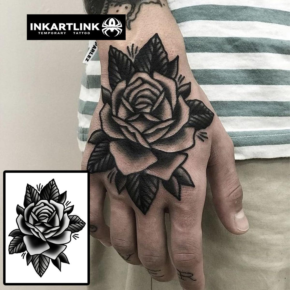 INKARTLINK Flower-1 tattoo application shows easy, mess-free placement.