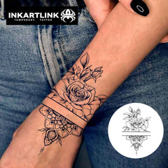 INKARTLINK Flower 18 on arm showing subtle, vibrant wearable art