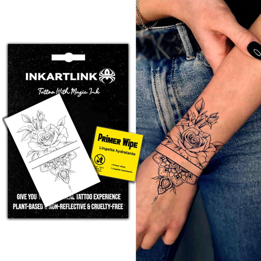 INKARTLINK Flower 18 packaging with primer wipe for gifting and prep