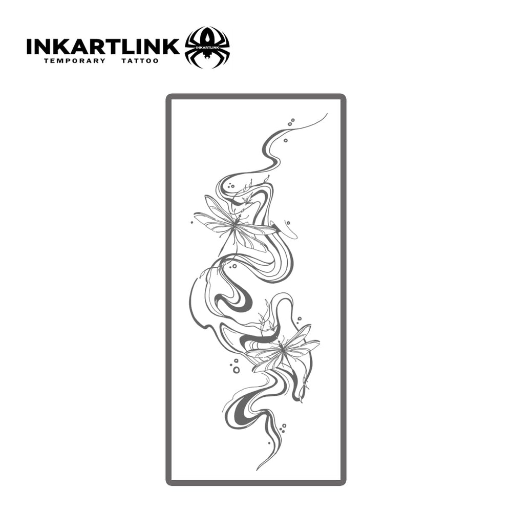 INKARTLINK Flower Ink design application on skin 01 shows easy 30-second application.