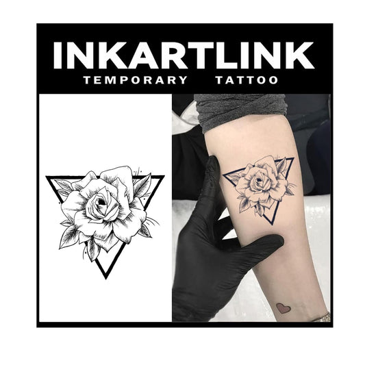 INKARTLINK Flower Ink Design tattoo sheet with a realistic floral motif for long-lasting body art