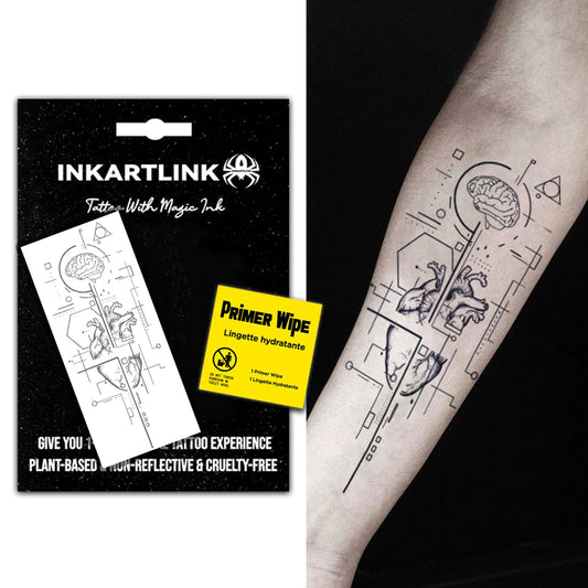 INKARTLINK Heart Hrain tattoo design for everyday style and subtle flair.