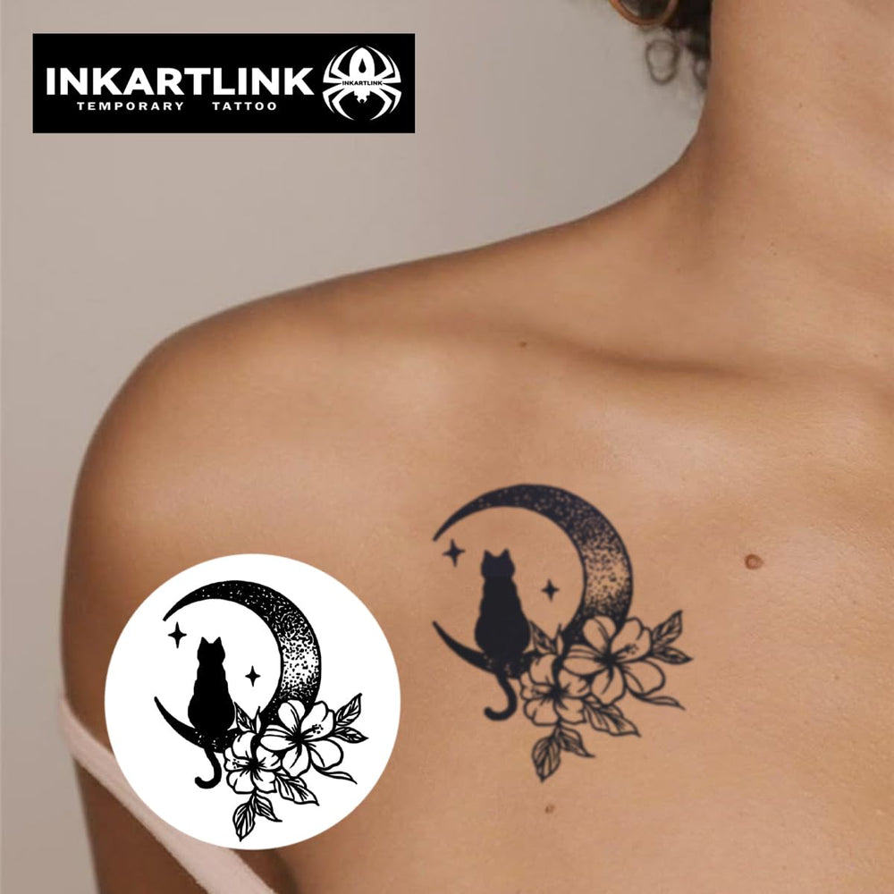 INKARTLINK Miss Cat tattoo—durable wear lasting 7–14 days for daily flair.