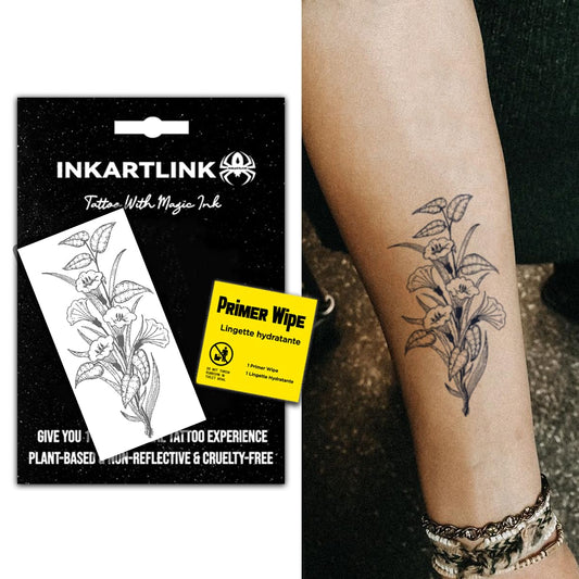 INKARTLINK Morning Flower tattoo showing realistic floral detail and matte finish for daily wear
