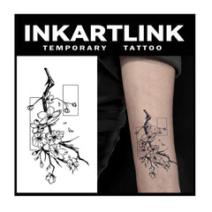 INKARTLINK flower detailed design on skin, long-lasting semi-permanent tattoo.