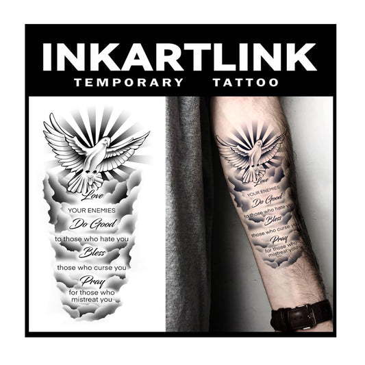 INKARTLINK Tattoo Tech 2 sheets pack with extra-large designs for long-lasting wear.