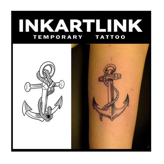 INKARTLINK Tattoo Tech anchor design on skin for durable bold style.