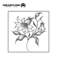 Close-up of INKARTLINK Tattoo Tech Lily Bellflower shows vibrant color and fine detail