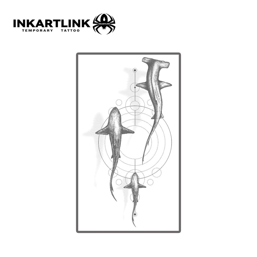 INKARTLINK Tattoo Tech shark detail close-up; hyper-realistic look with durable finish.