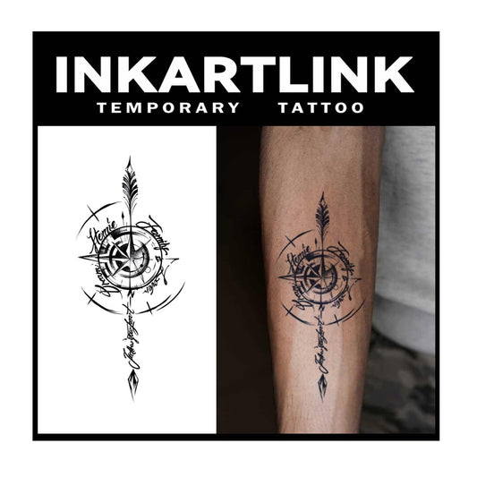 INKARTLINK Tattoo Tech Starlight Design sheet shows a long-lasting waterproof tattoo look.