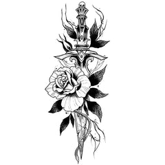 INKARTLINK Tattoo Tech sword design closeup with crisp edges for authentic look.