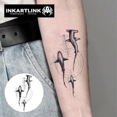 INKARTLINK Tattoo Tech whale design large on forearm; vivid, non-reflective ink for lasting art.