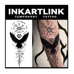 INKARTLINK temporary tattoos two sheets with ancient symbol design for stylish body art.