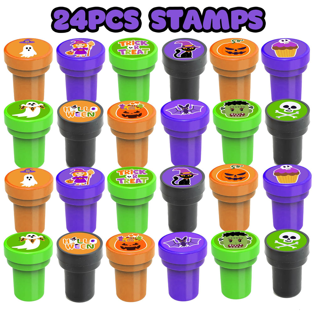 INKSOMOBA spooky stamps provide colorful designs for crafts, invitations, and classroom Halloween activities.