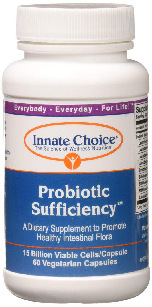 Front view of Innate Choice Probiotic Sufficiency bottle