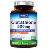 Front view of Innate Vitality Glutathione 500mg bottle