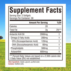Back panel with supplement facts for Innate Vitality Krill Oil