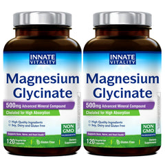 Innate Vitality Magnesium Glycinate 500mg bottle with 240 vegan capsules
