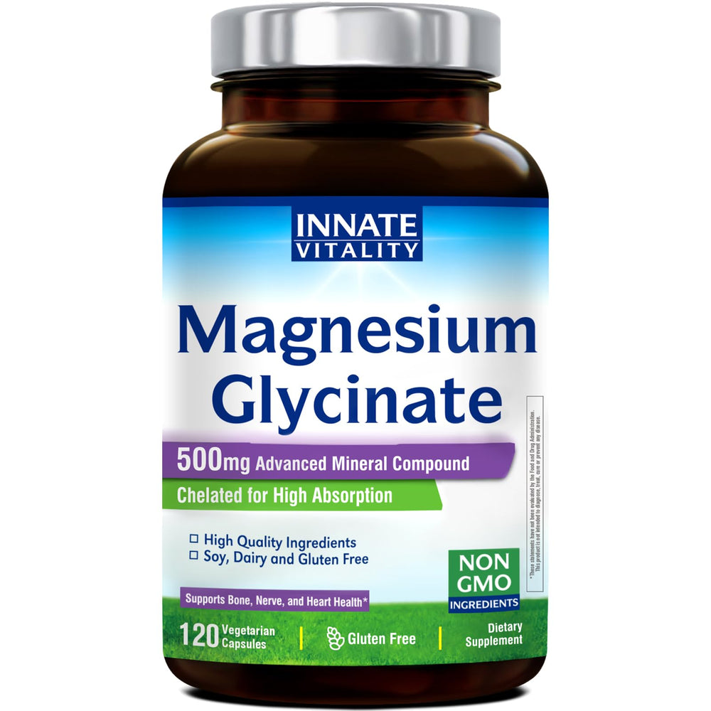 Bottle of Innate Vitality Magnesium Glycinate 500mg