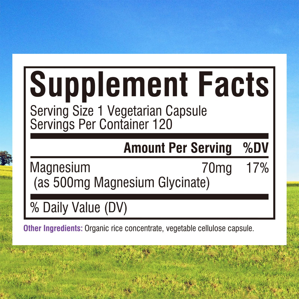 Close-up of Innate Vitality Magnesium Glycinate capsules