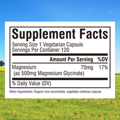 Close-up of Innate Vitality Magnesium Glycinate capsules