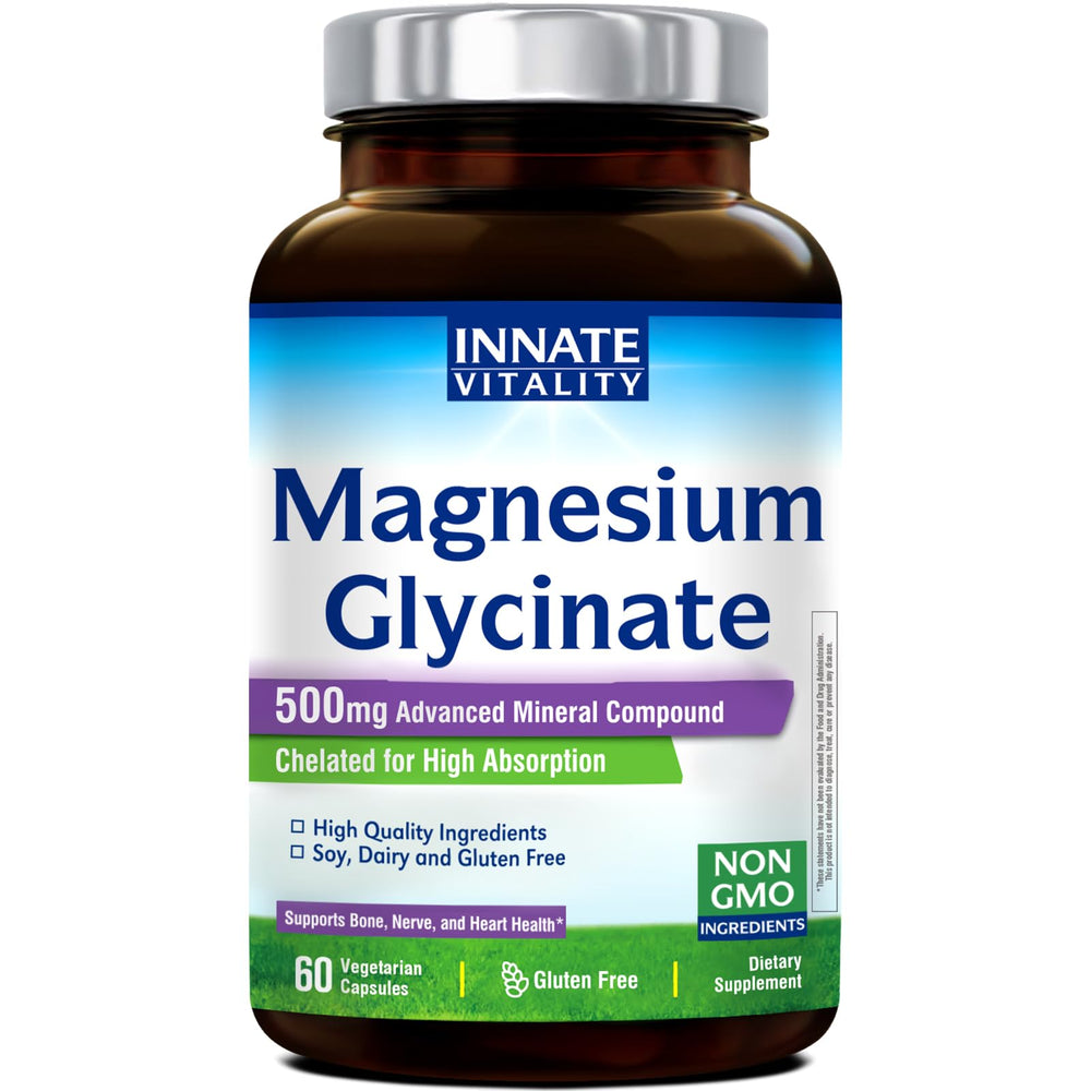 Innate Vitality Magnesium Glycinate 500mg bottle label