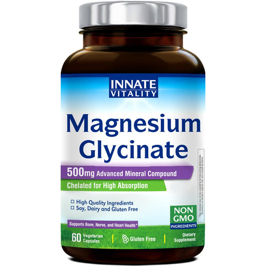 Innate Vitality Magnesium Glycinate 500mg bottle label