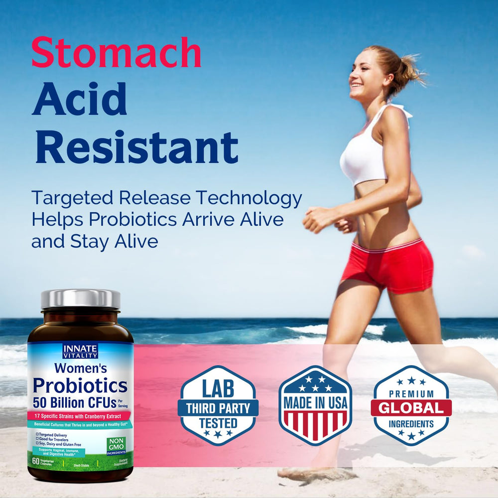 Shelf-stable delayed-release capsules designed for women