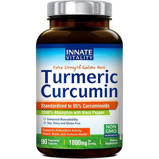 Innate Vitality Turmeric Curcumin 1800mg with Black Pepper bottle