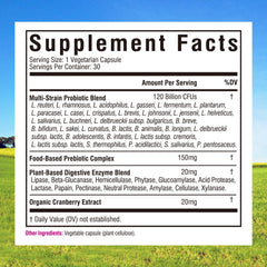 Close-up of 120 Billion CFU on product label