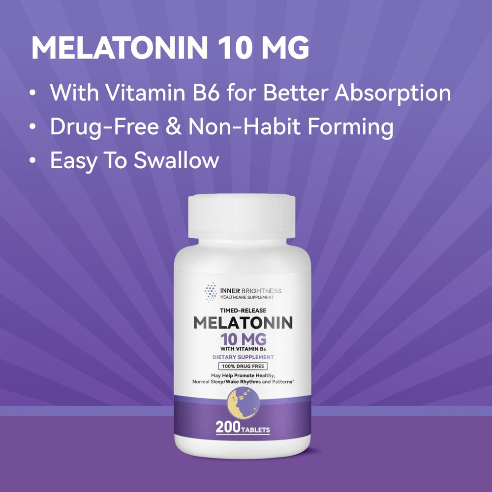 Bottle label showing supplement facts for Inner Brightness Melatonin