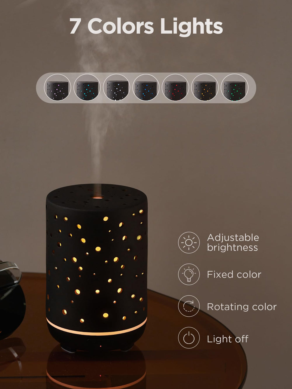 Full product shot of InnoGear diffuser in black