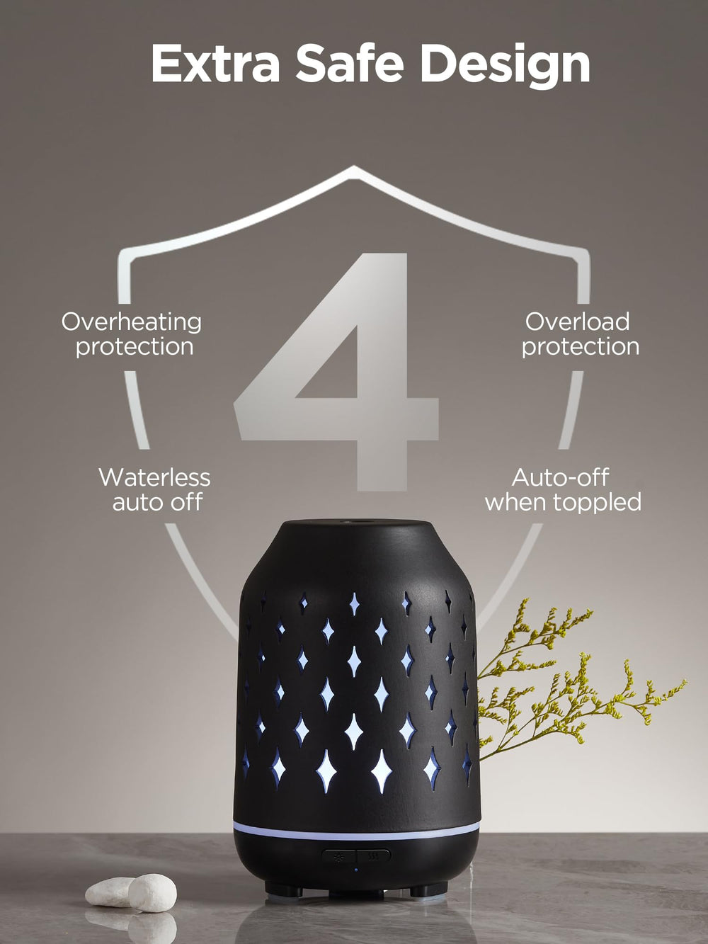 Lifestyle shot of InnoGear ceramic diffuser in a room