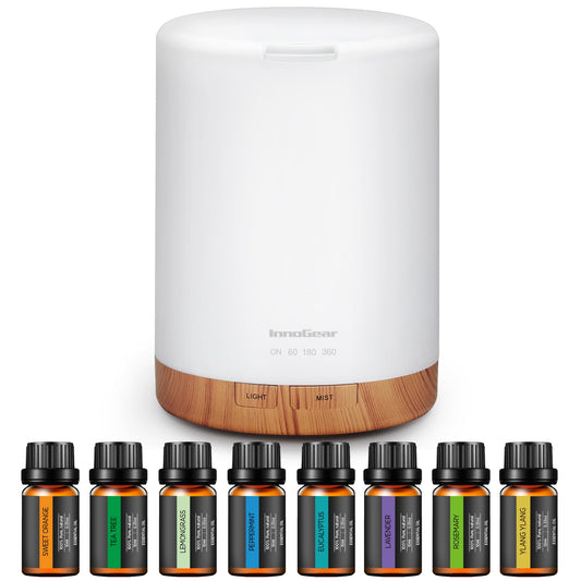 InnoGear 300ml yellow aromatherapy diffuser – front view