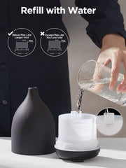 Diffuser shown with essential oil bottle