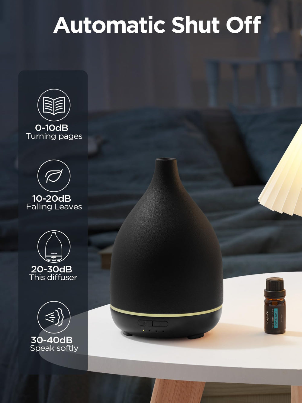 Room setup with InnoGear diffuser in black on a table