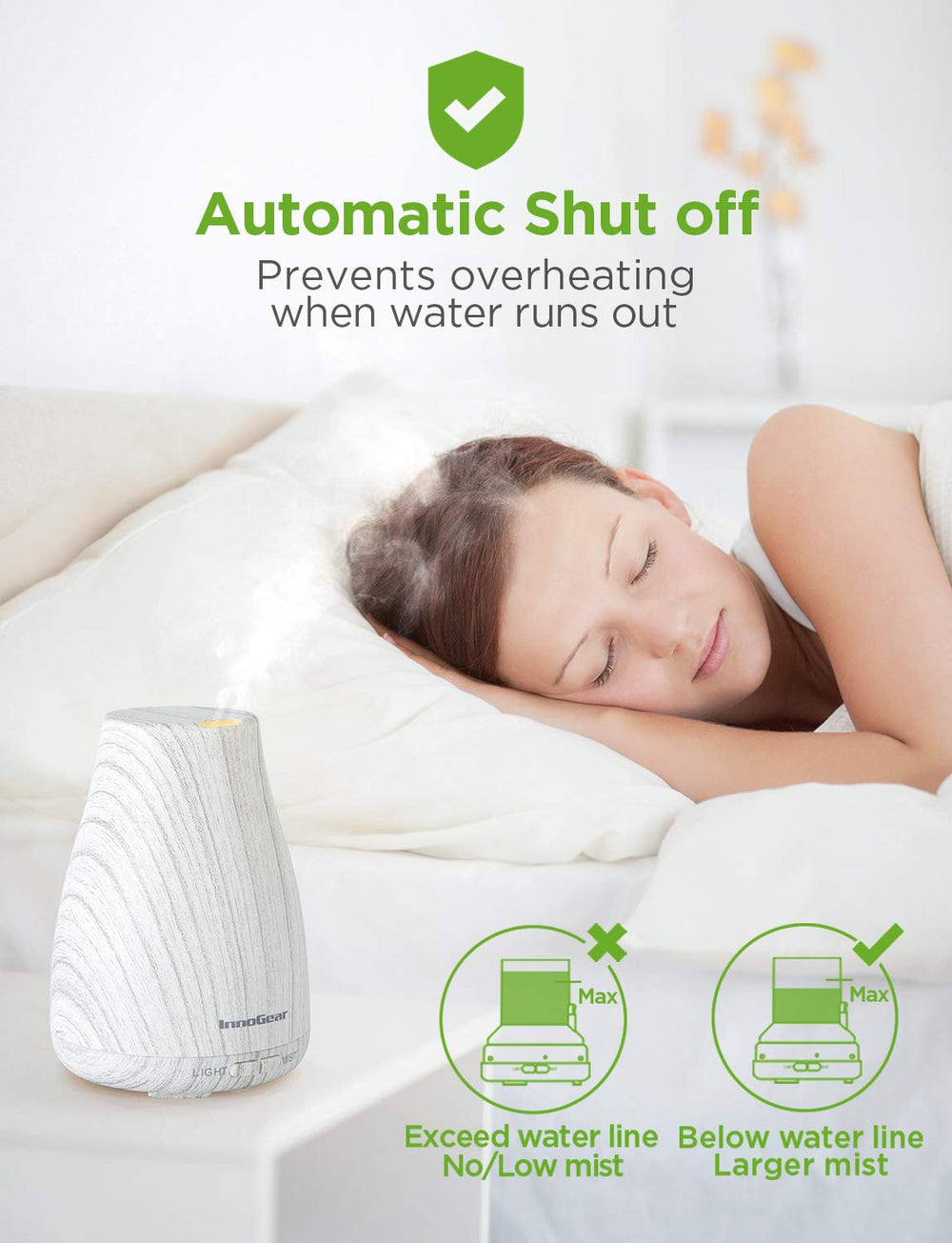 Waterless auto-off feature activated on InnoGear diffuser
