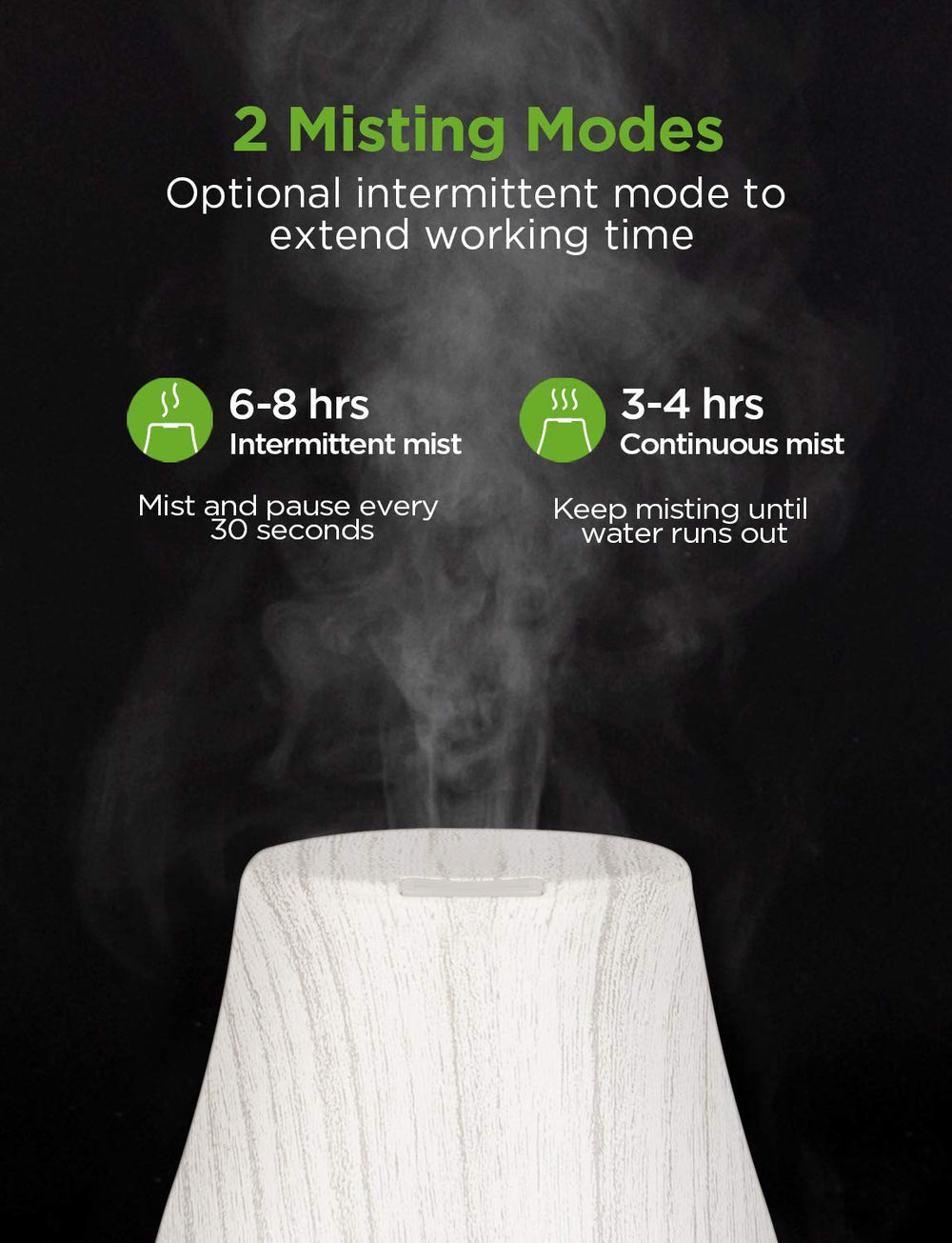 LED ambient lighting showing 7 colors on InnoGear diffuser