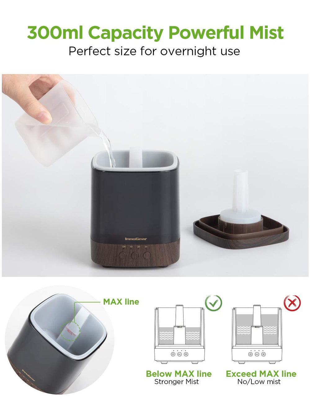 InnoGear diffuser LED lights showcase mood-changing ambience