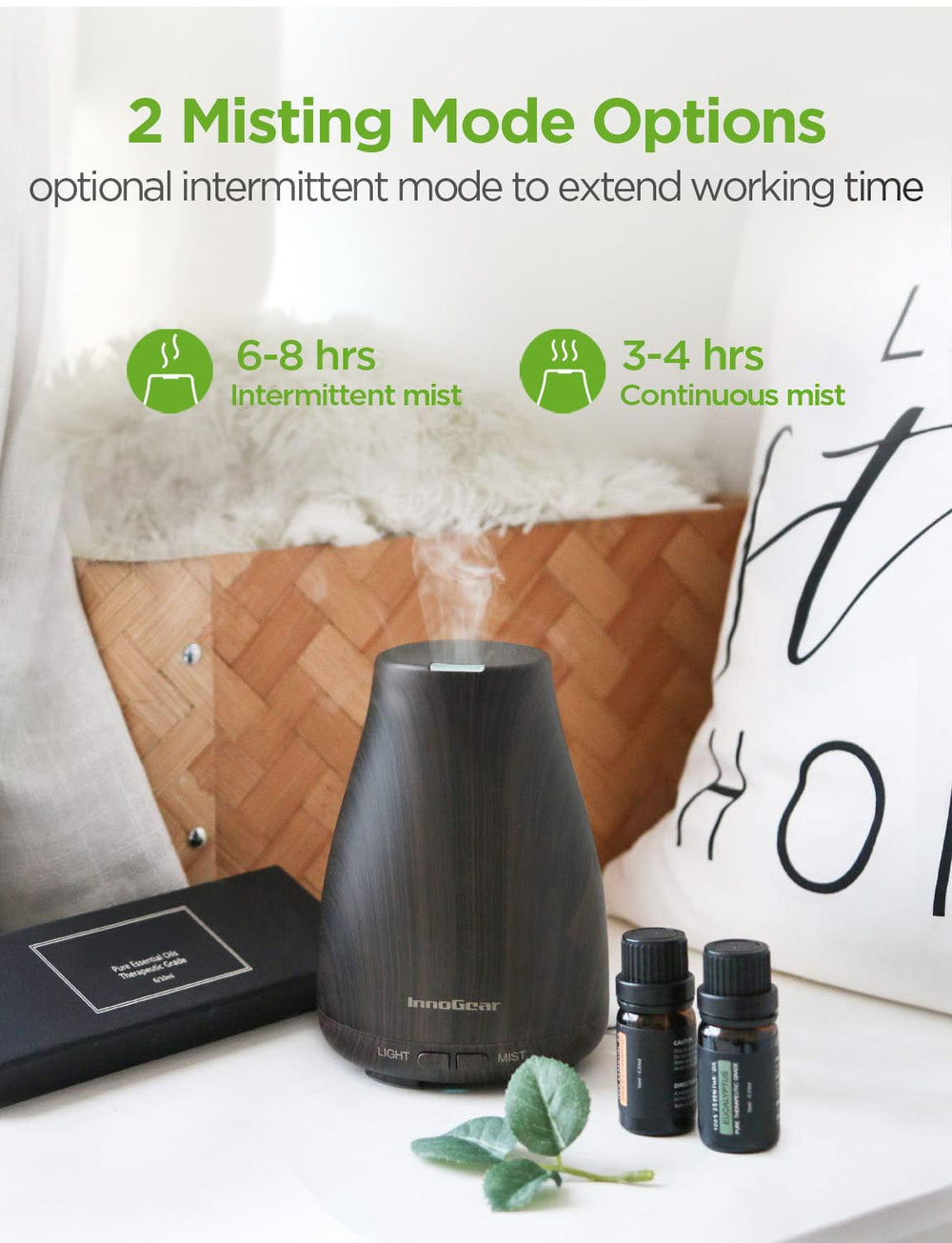 Compact diffuser demonstrating mist output